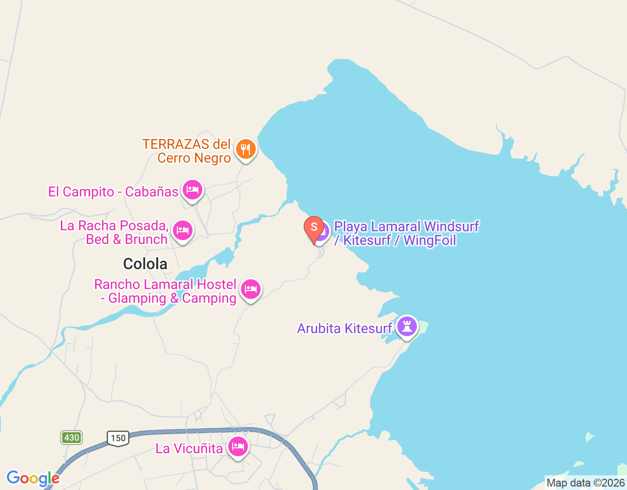 Mapa da localização de windsurf and kite spot