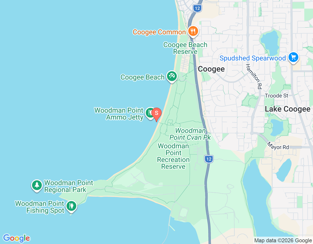Ammunition Jetty location map
