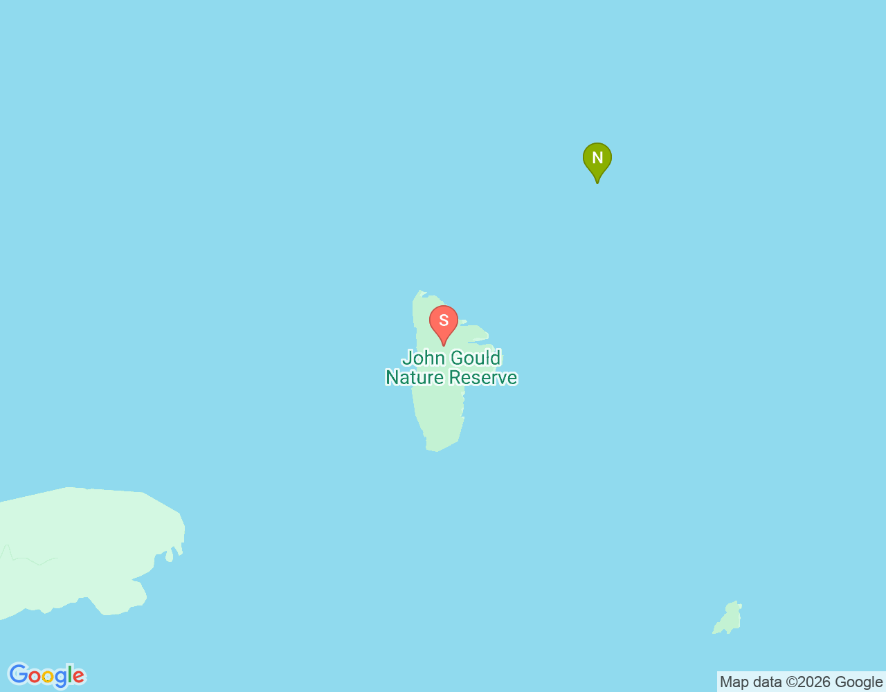 Mapa de ubicación de Cabbage Tree Island