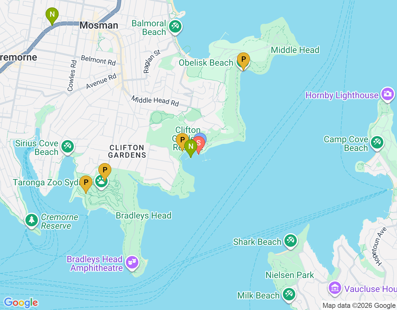 Mapa de ubicación de Chowder Bay