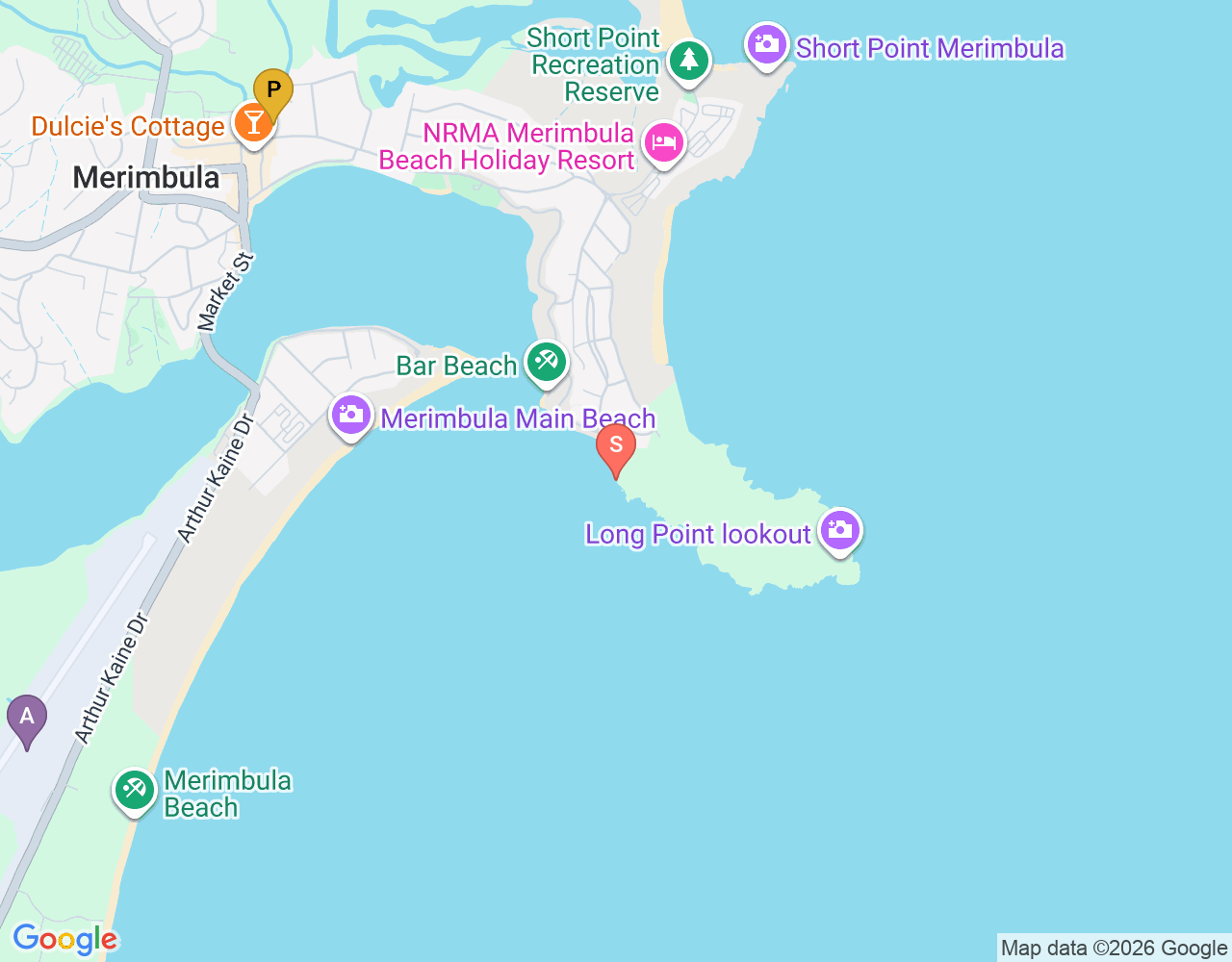 Mapa de ubicación de Merimbula Wharf