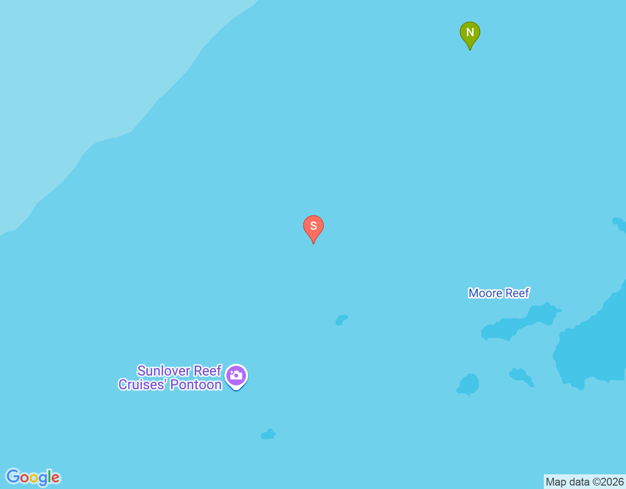 Mapa da localização de Moore Reef - Labyrinth