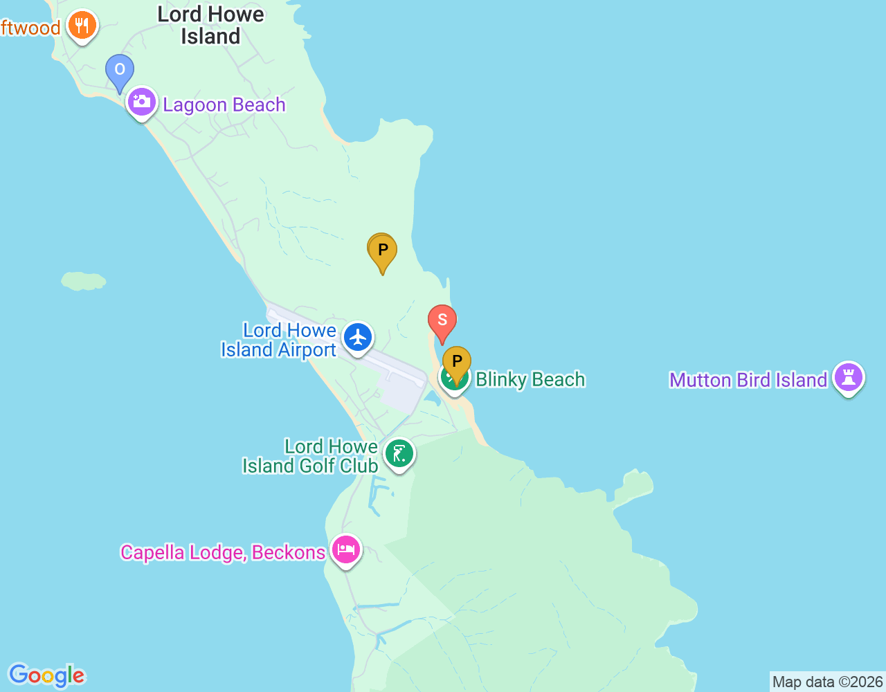 Surfing location map