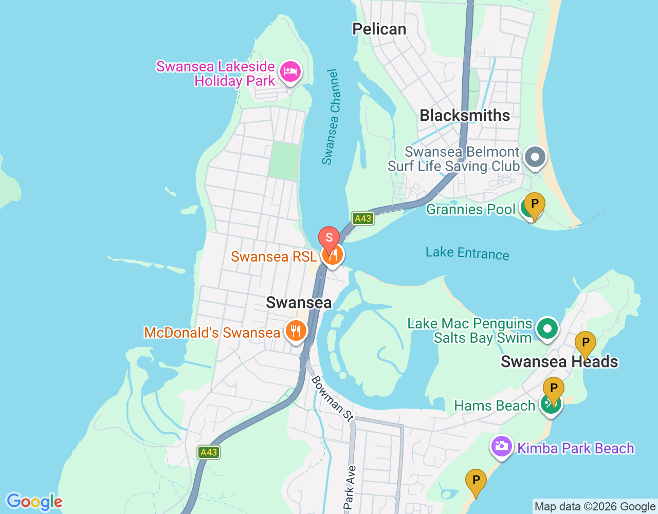 Mapa de ubicación de Swansea Bridge