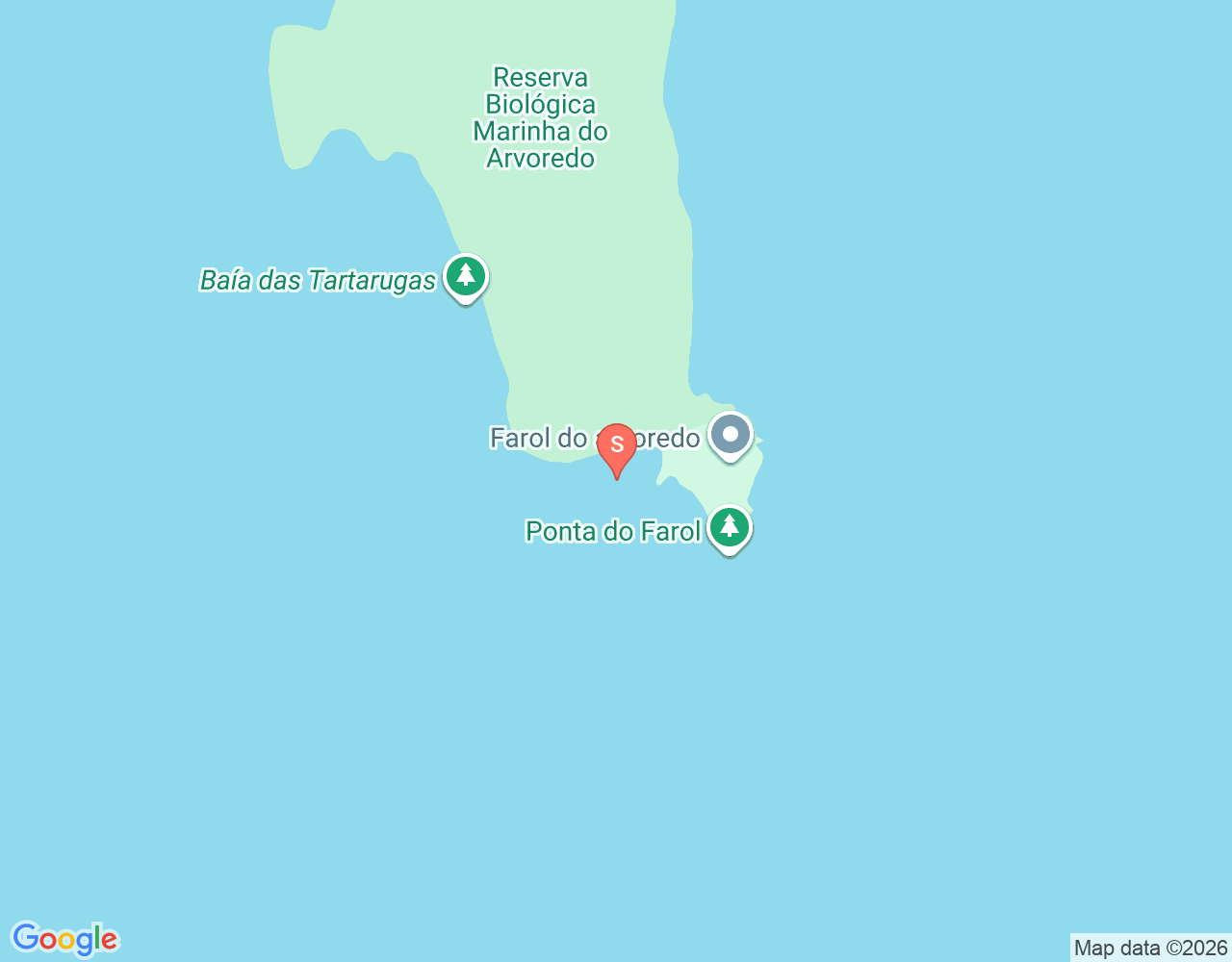 Mapa da localização de Ilha do Arvoredo