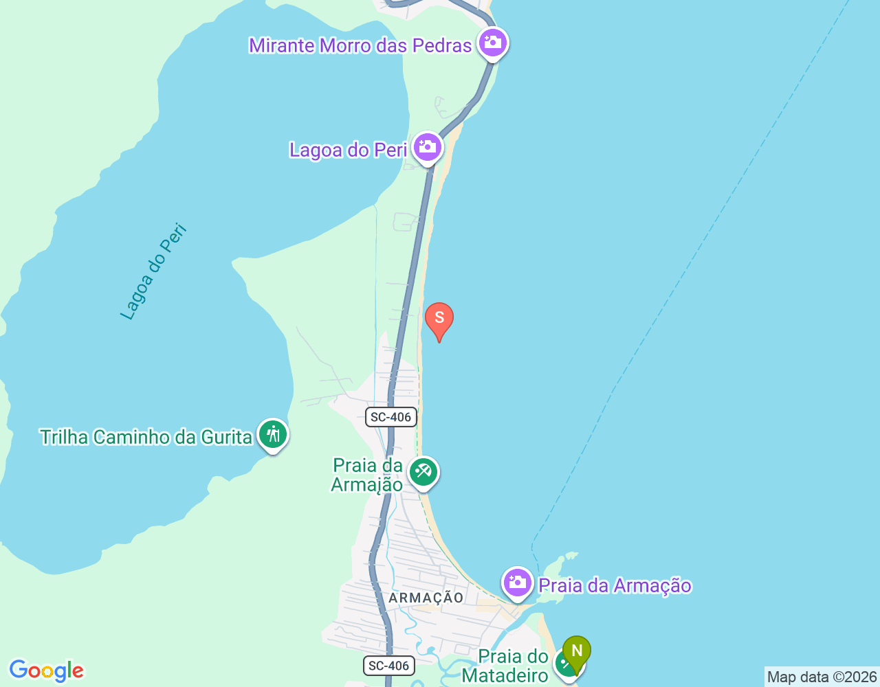 Mapa de ubicación de Praia da Armação