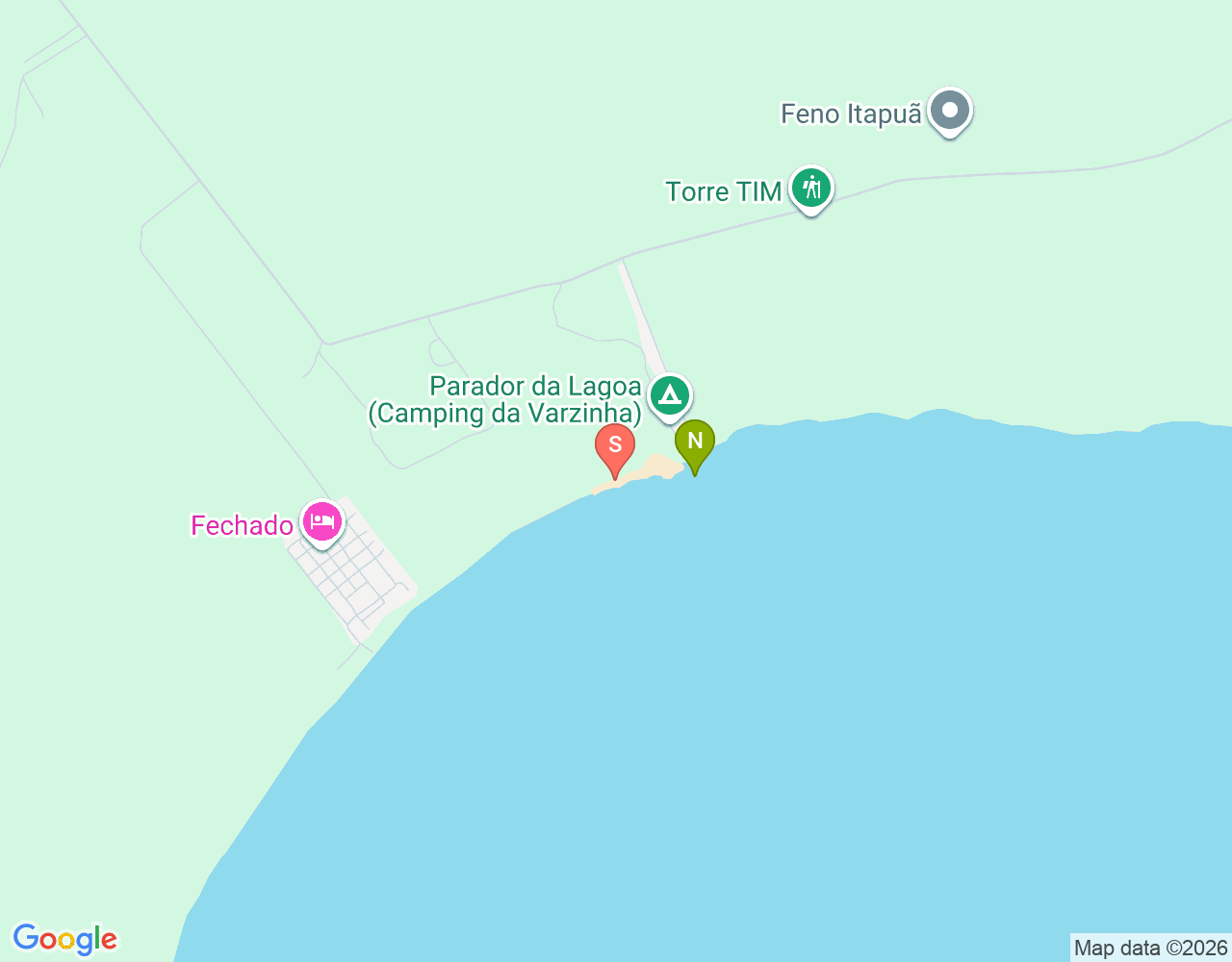 Standortkarte von Praia da Varzinha
