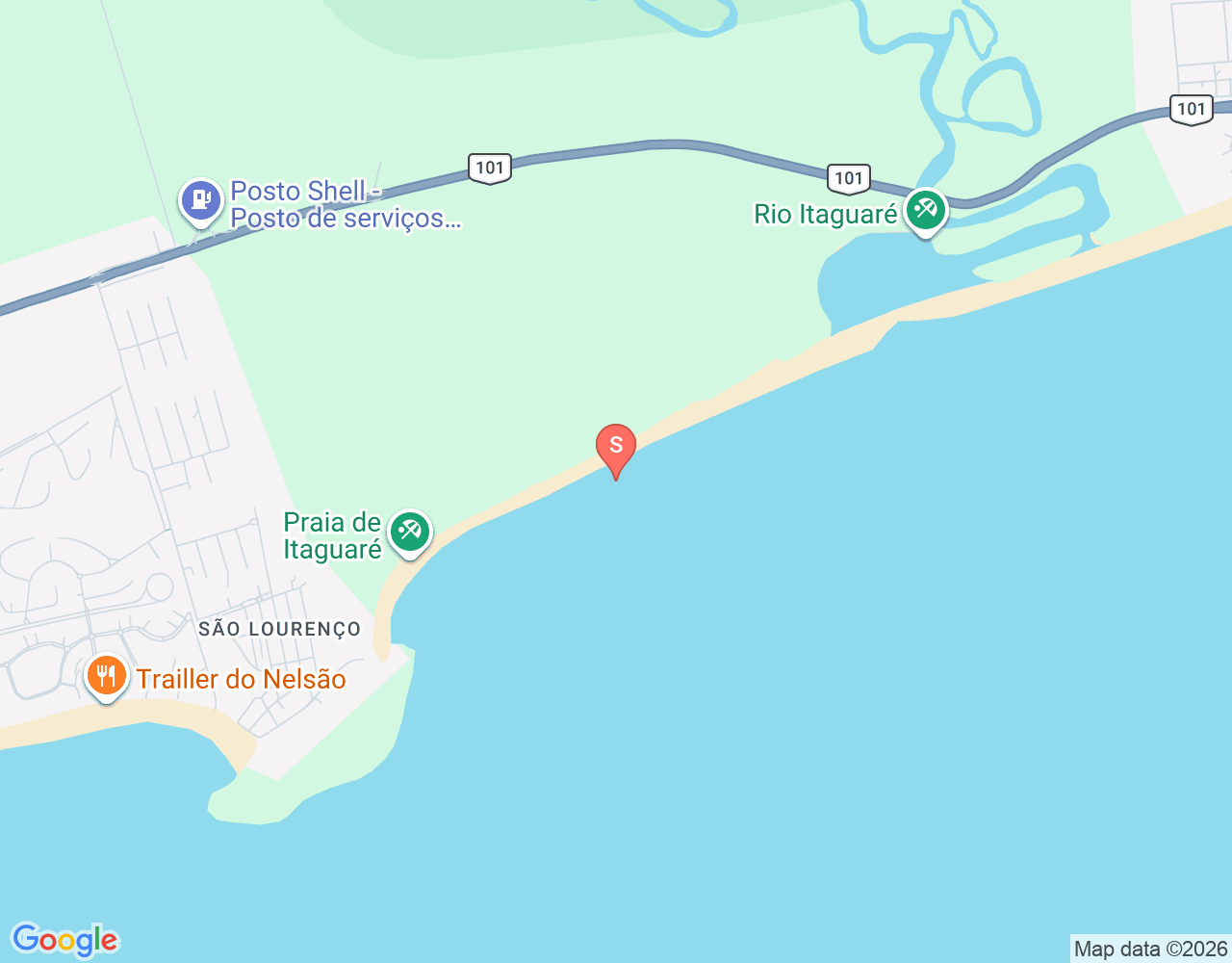 Mapa da localização de Praia de Itaguaré