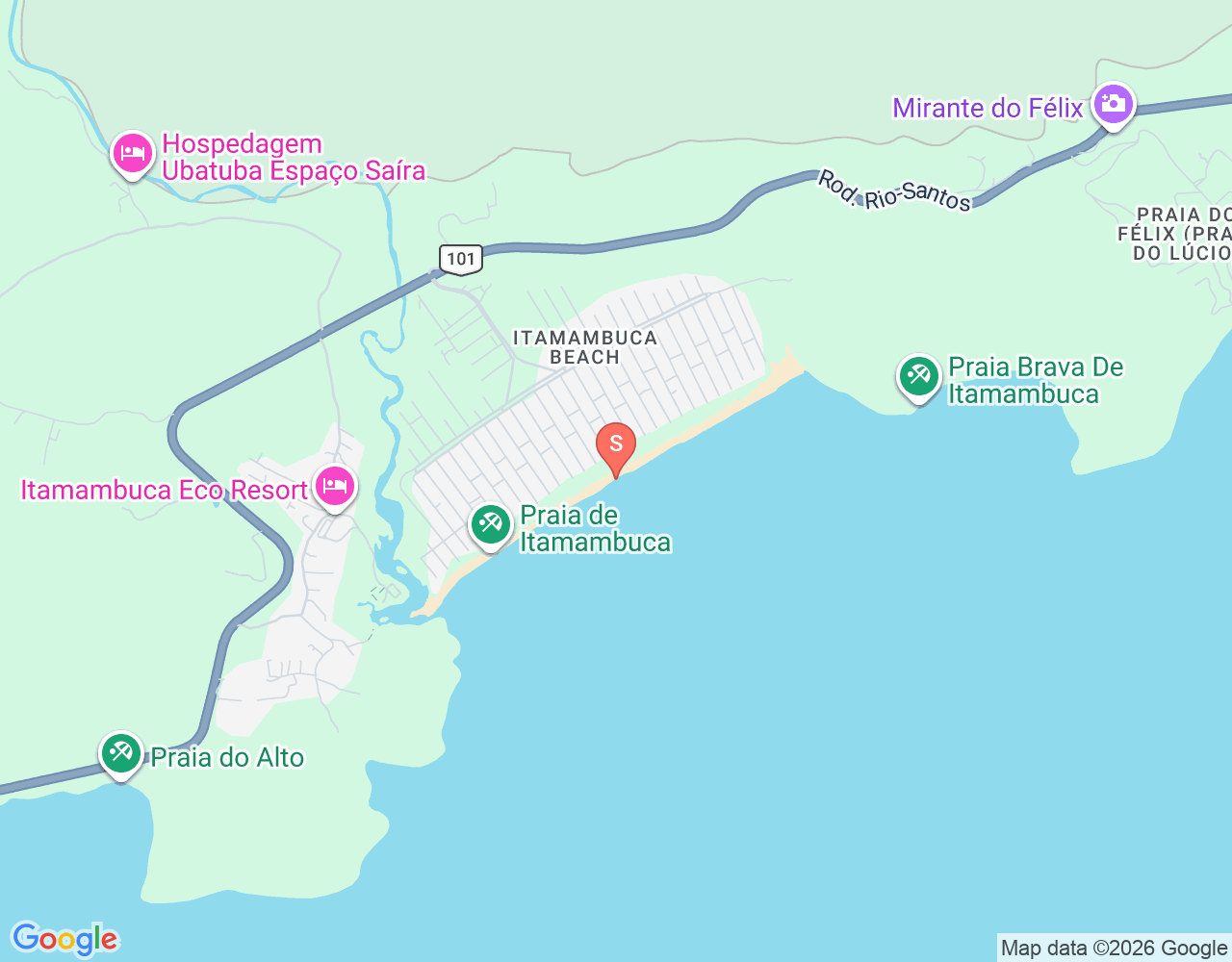 Praia de Itamambuca location map
