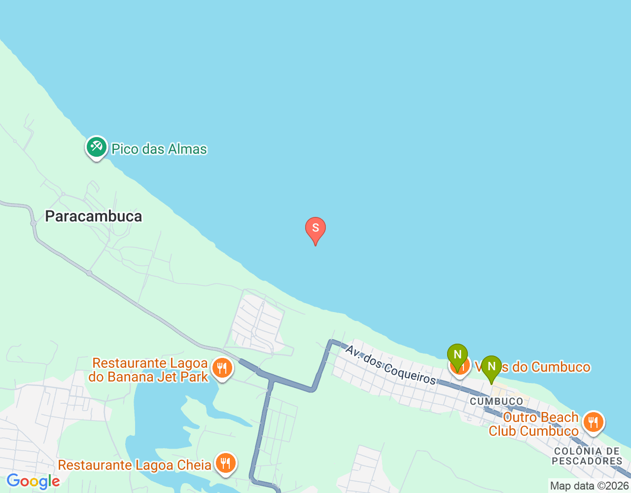 Mapa de ubicación de Praia do Cumbuco