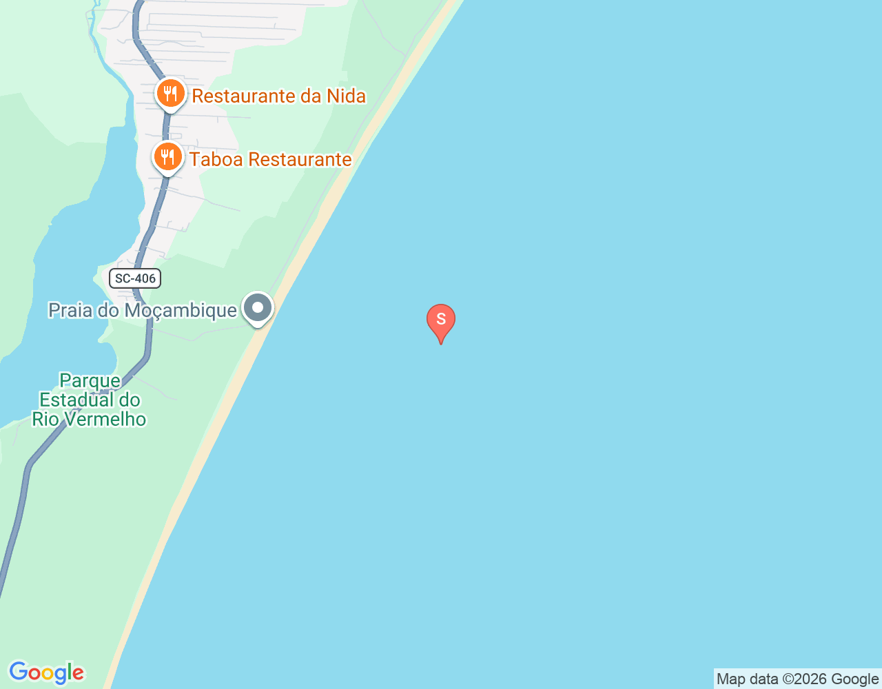 Praia do Moçambique location map