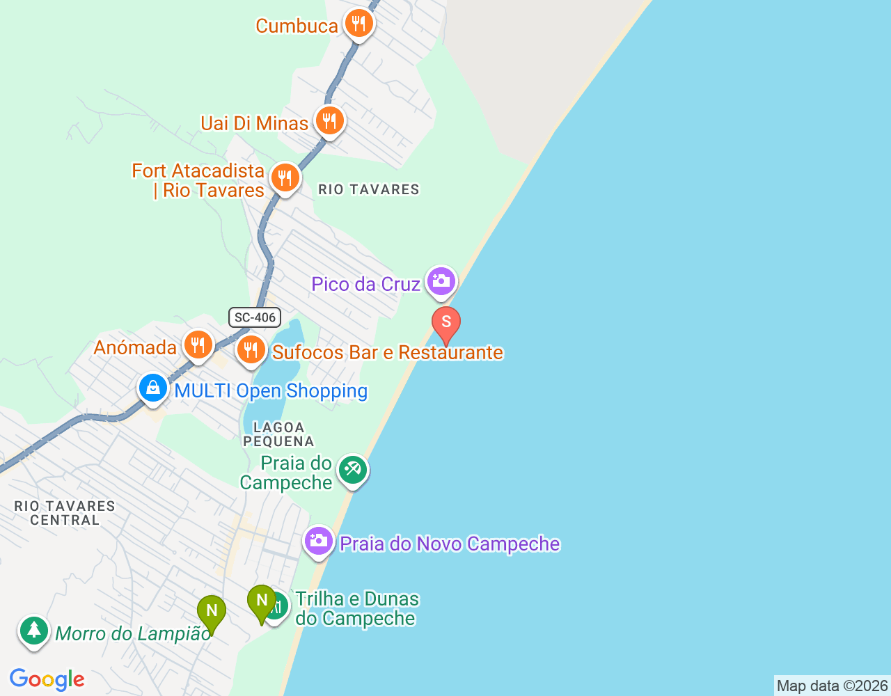 Mapa de ubicación de Praia do Rio Tavares