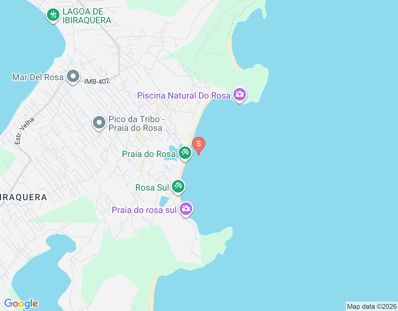 Mapa da localização de Praia do Rosa