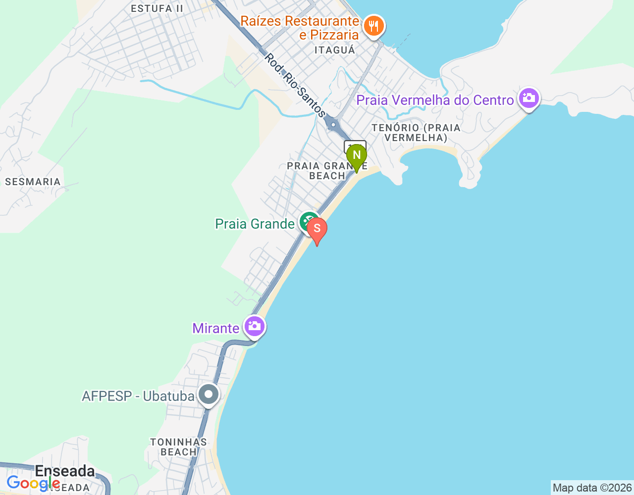Mapa da localização de Praia Grande