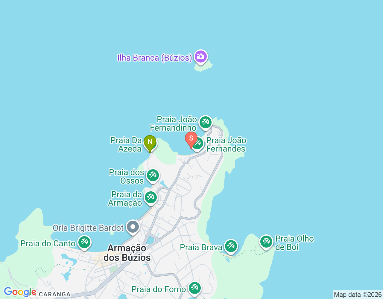 Mapa da localização de Praia João Fernandes