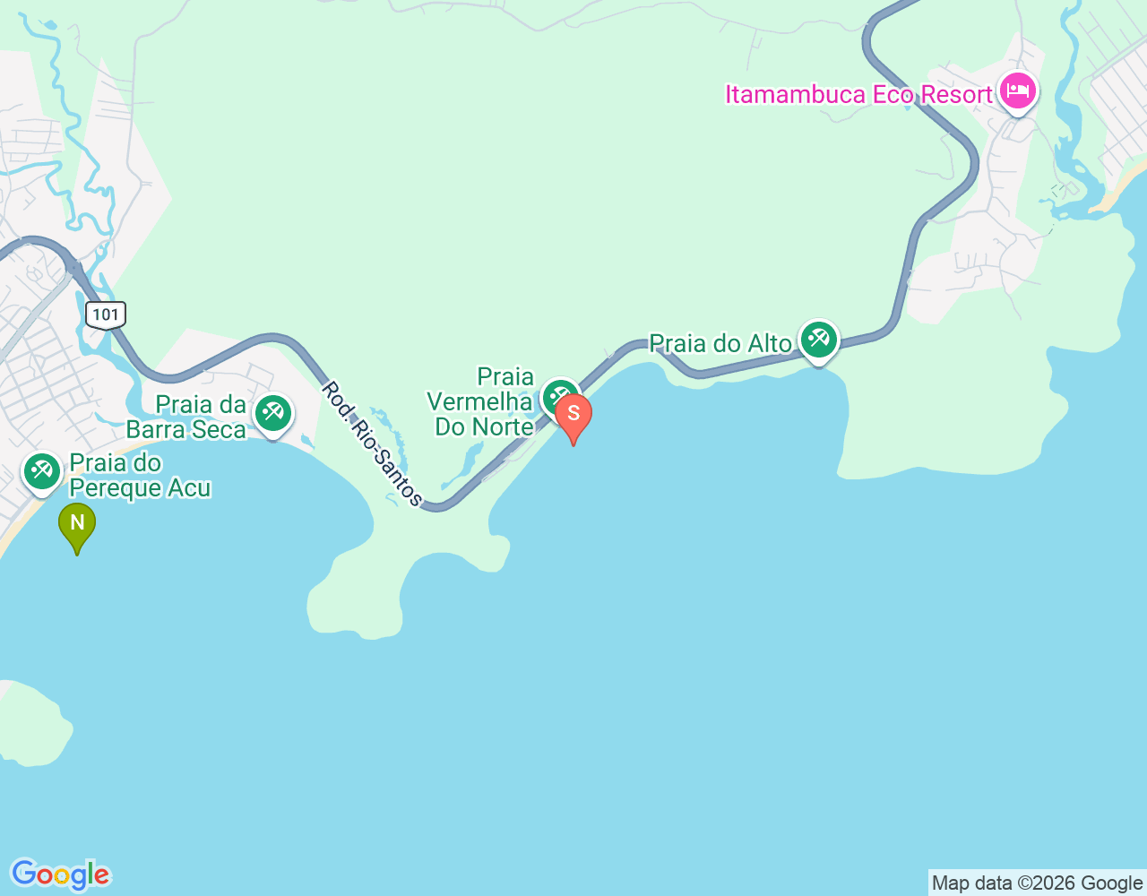Praia Vermelha do Norte location map