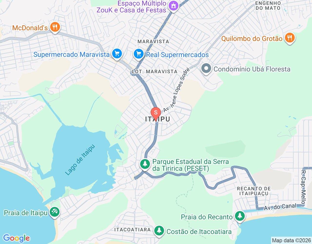 Mapa da localização de TSN