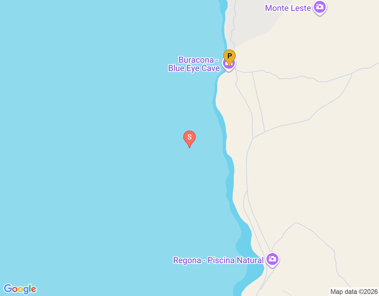 Mapa da localização de Buracona — Blue Eye