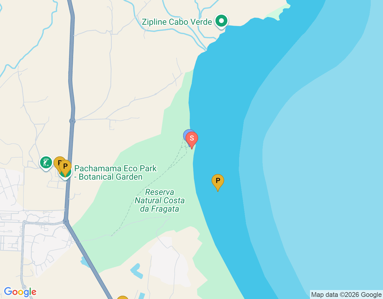 Mapa de ubicación de Kite beach