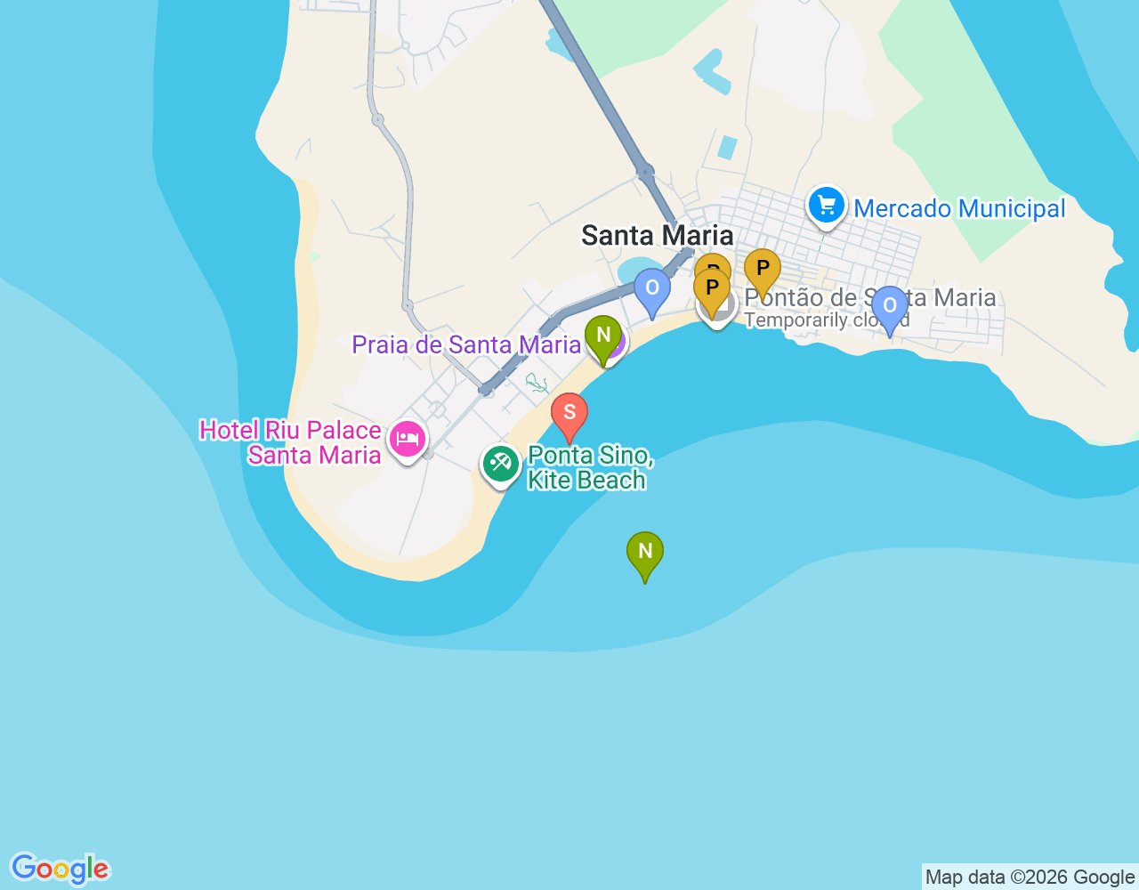 Mapa de ubicación de Praia de Santa Maria