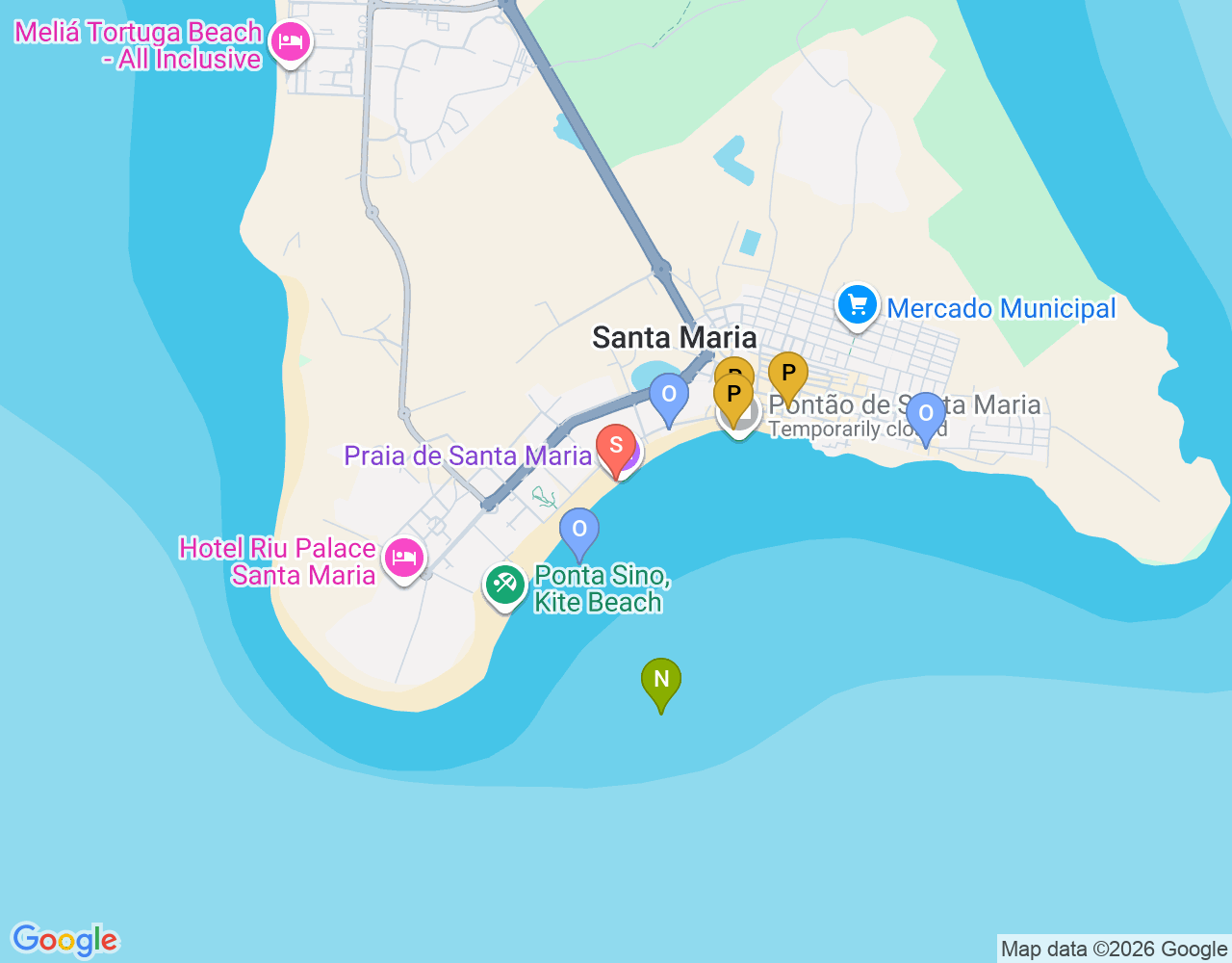 Mapa da localização de Santa Maria — Tiger Shark Point