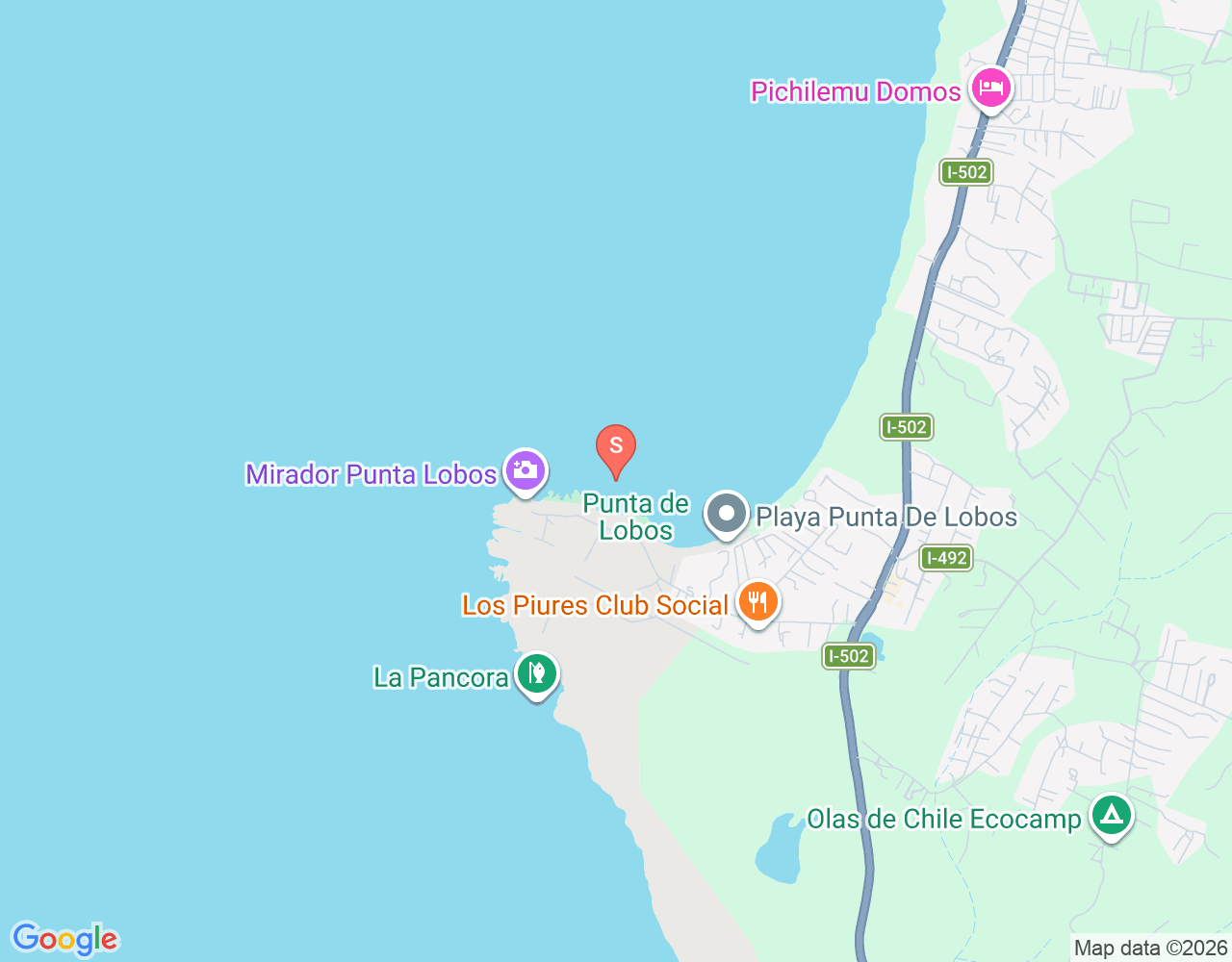 Mapa da localização de Caleta Los Piures