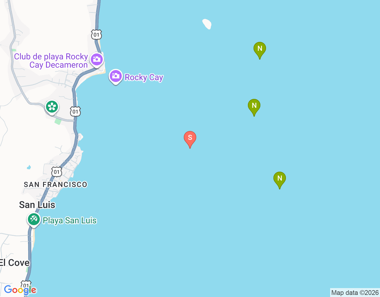 Mapa de ubicación de Barco Hundido