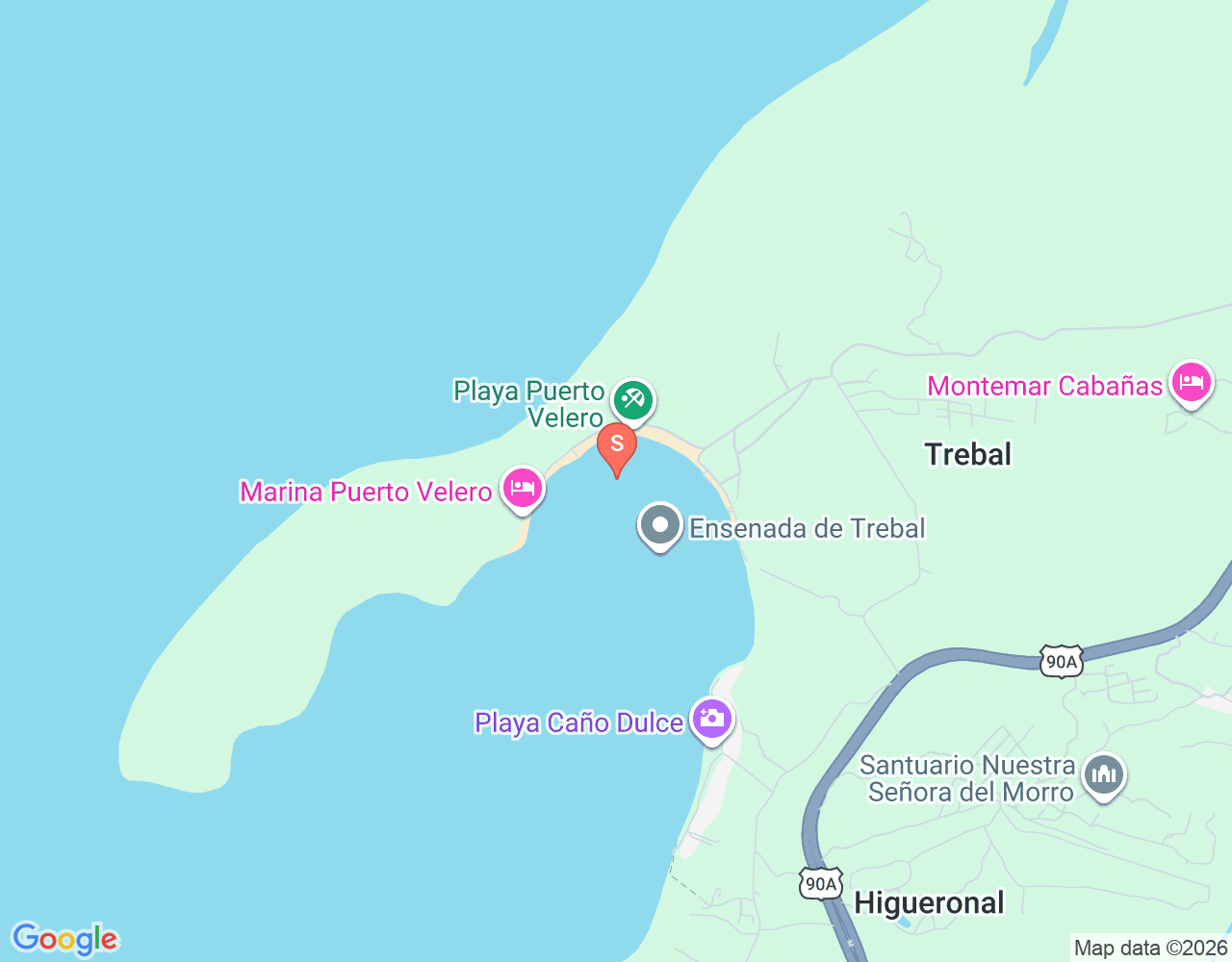Mapa da localização de Playa Puerto Velero