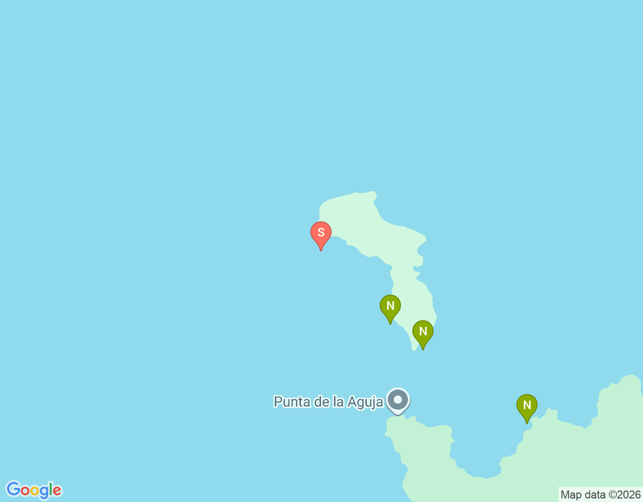 Mapa da localização de Punta Aguja