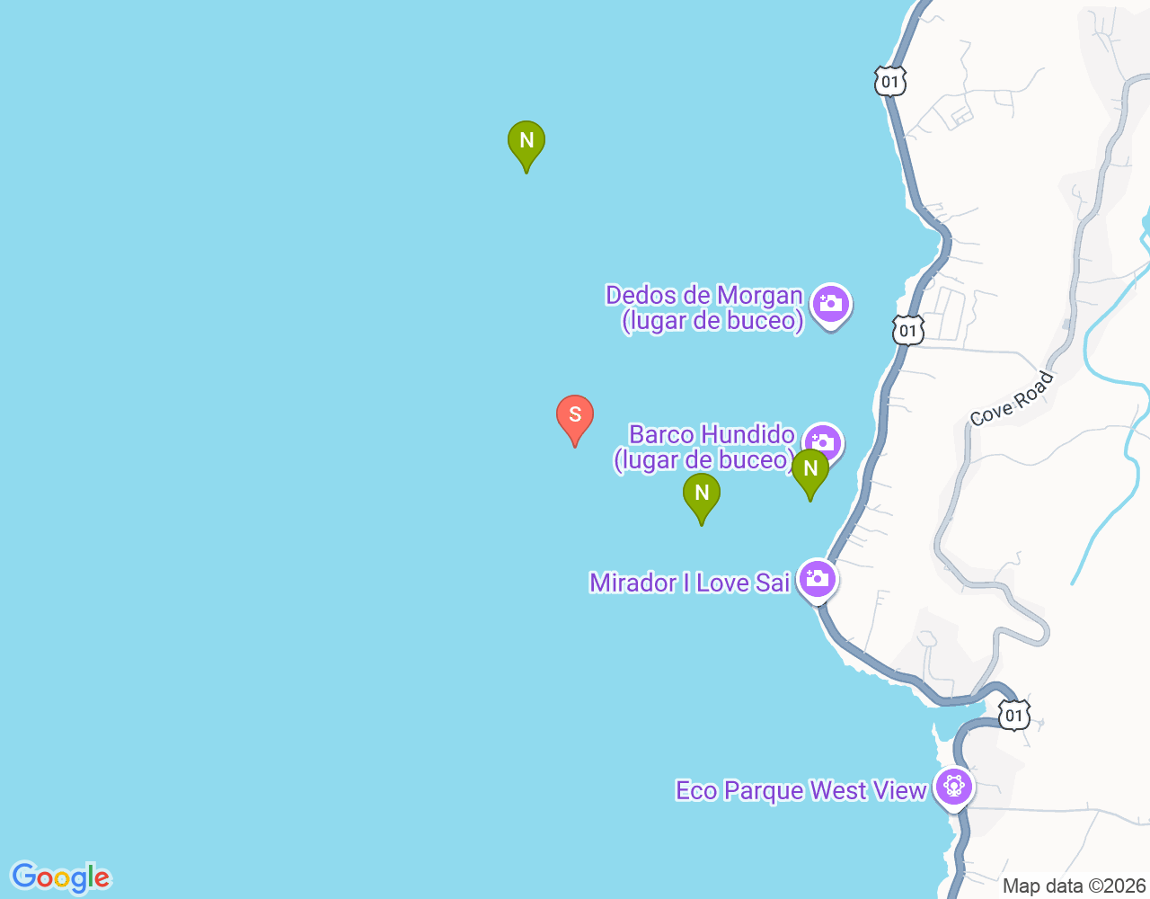 Mapa de ubicación de Punta Padi