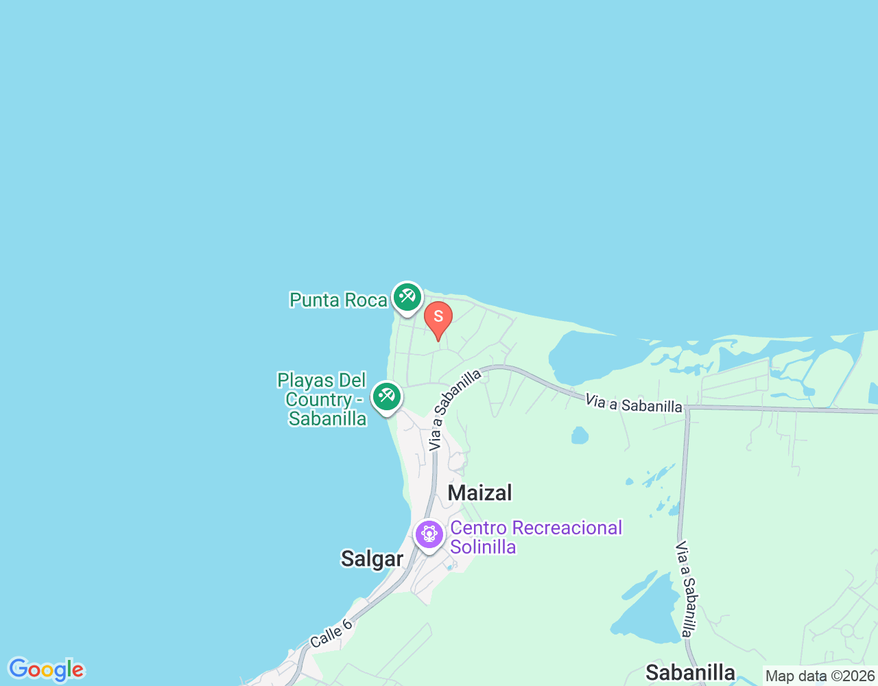 Mapa de ubicación de Punta Roca