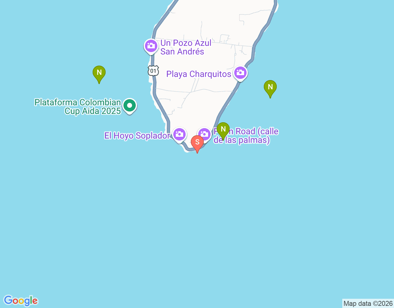 Mapa de ubicación de Punta Sur