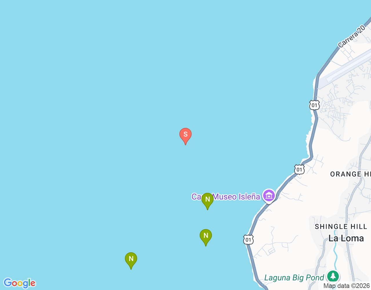 Mapa da localização de Reggae