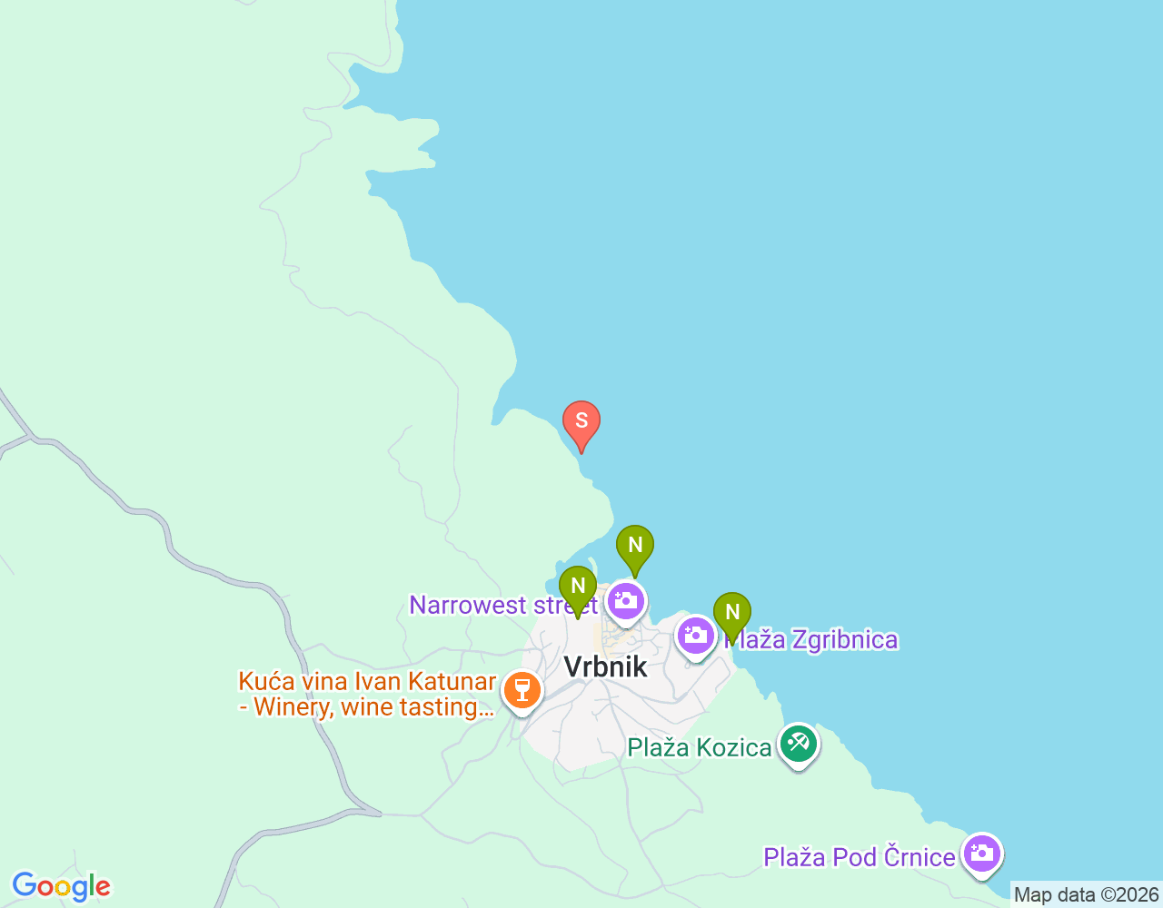Mapa da localização de Grotte Vrbnik