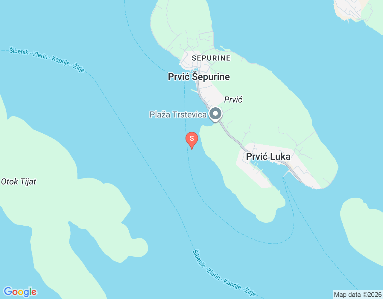 Mapa da localização de Plavi Jadran