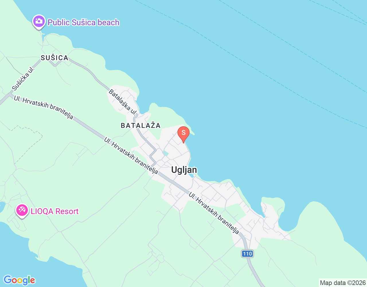 Mapa da localização de Ronilački Klub Ugljan
