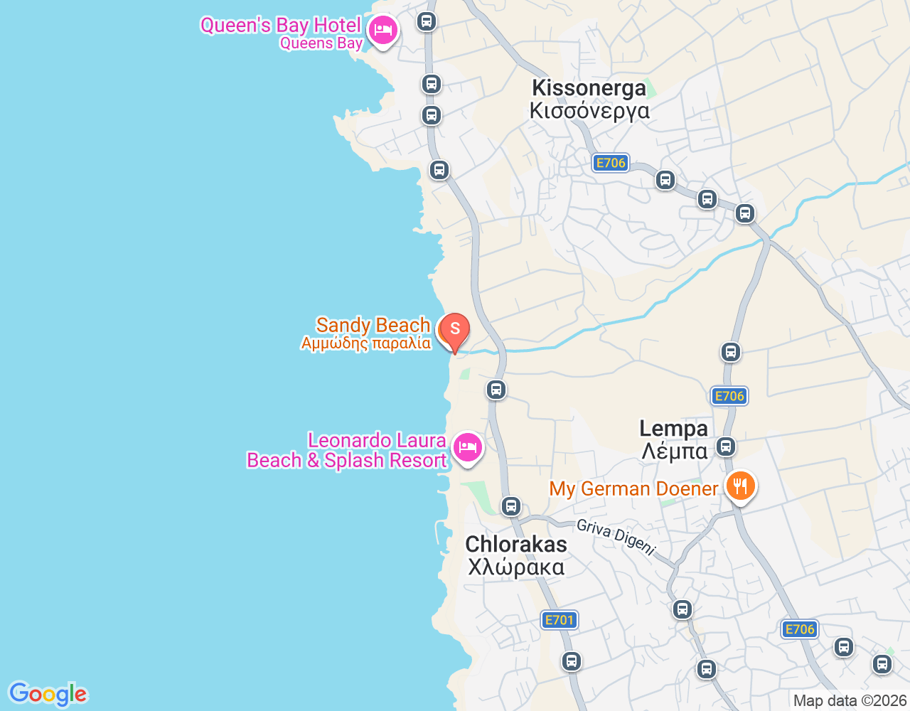 Mapa de ubicación de Sandy beach surfing camp