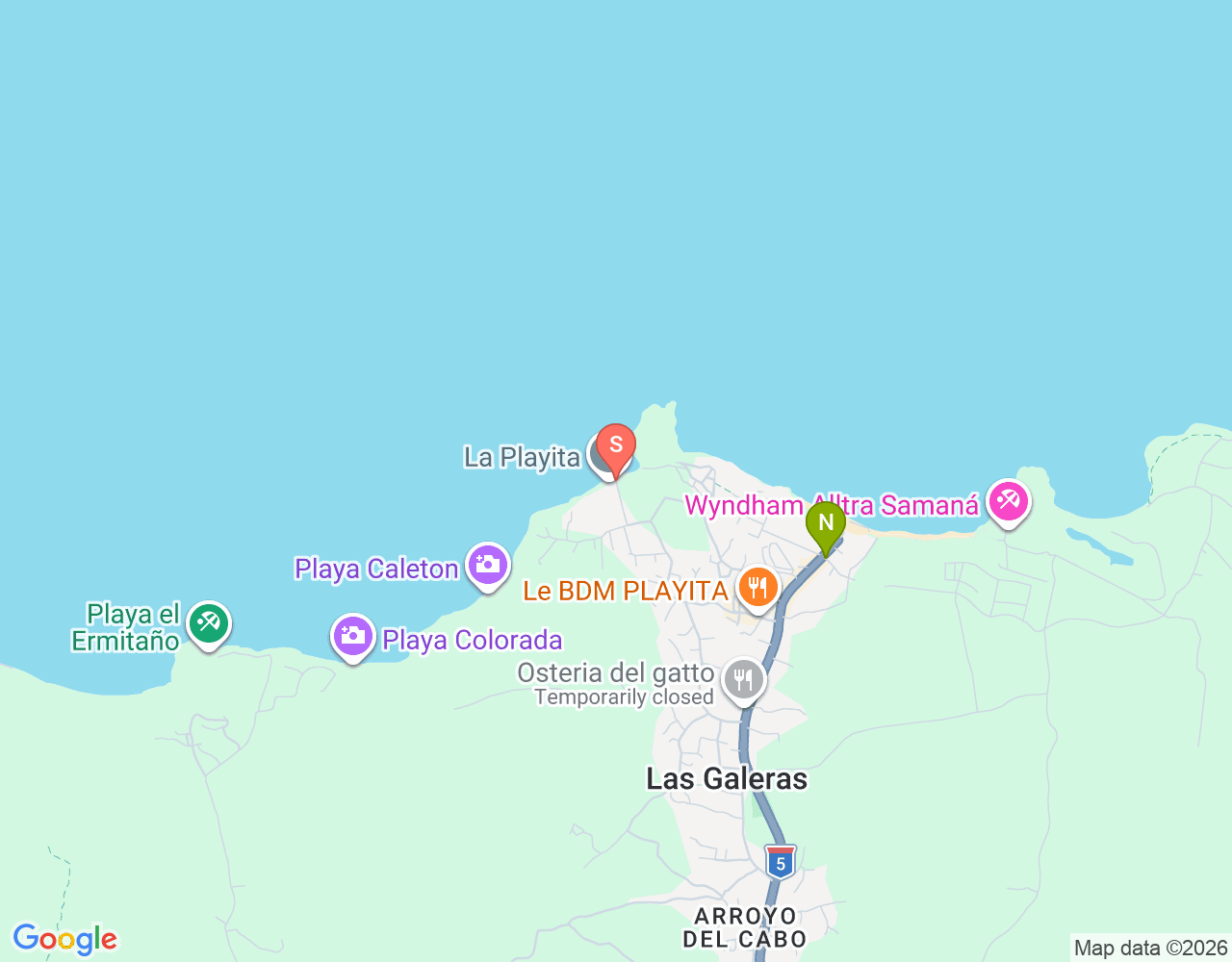 Mapa da localização de Playita