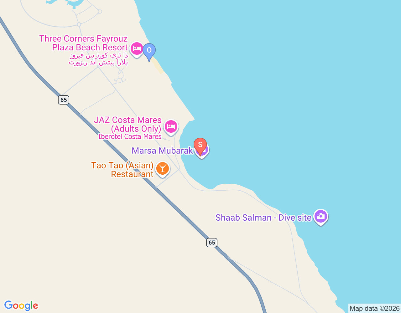 Mapa da localização de Marsa Mubarak