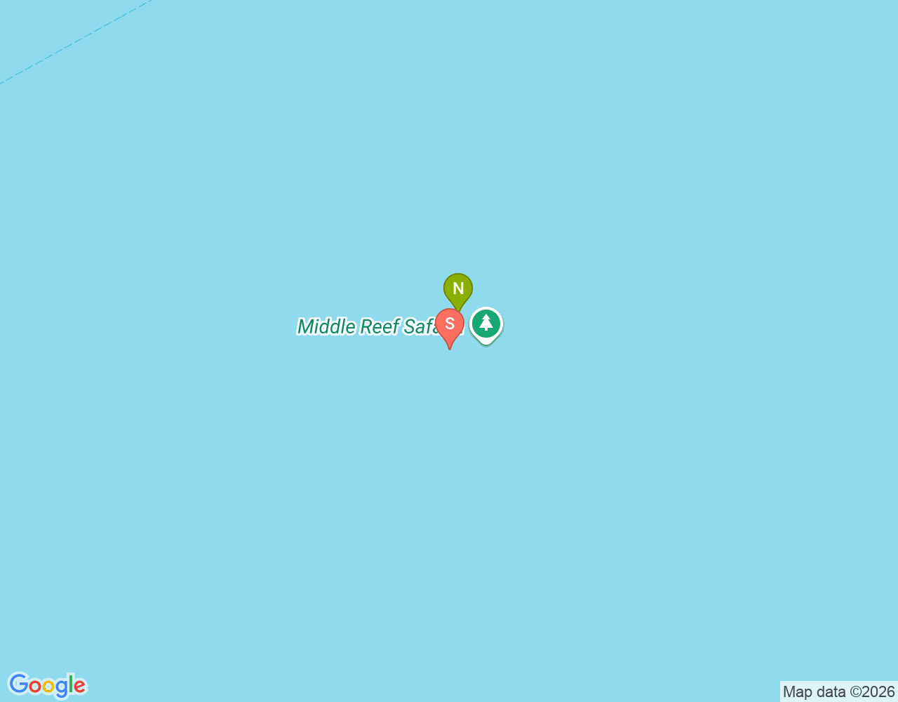 Mapa da localização de Middle Reef