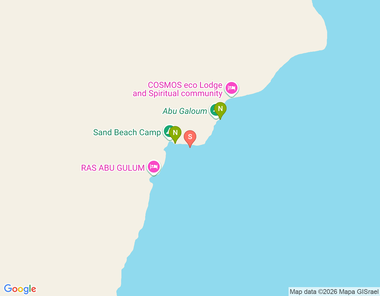 Mapa da localização de Ras Abu Galum