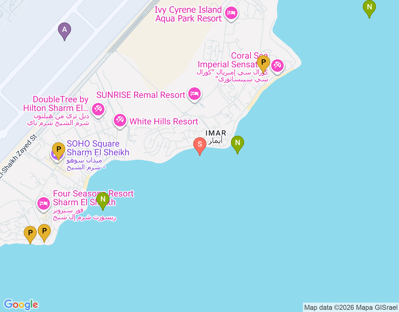 Mapa da localização de Ras Bob Reef