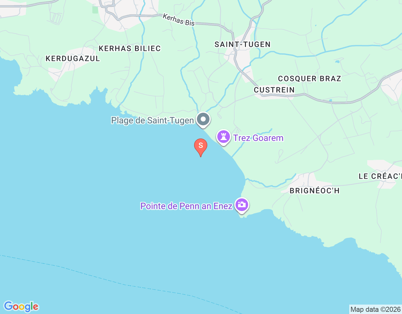 Cabestan break point location map