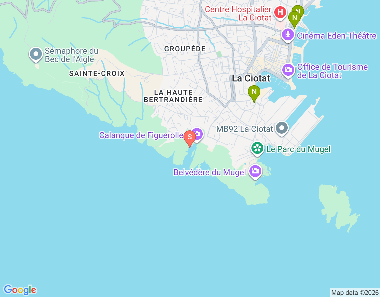 Mapa da localização de Calanque de Figuerolles