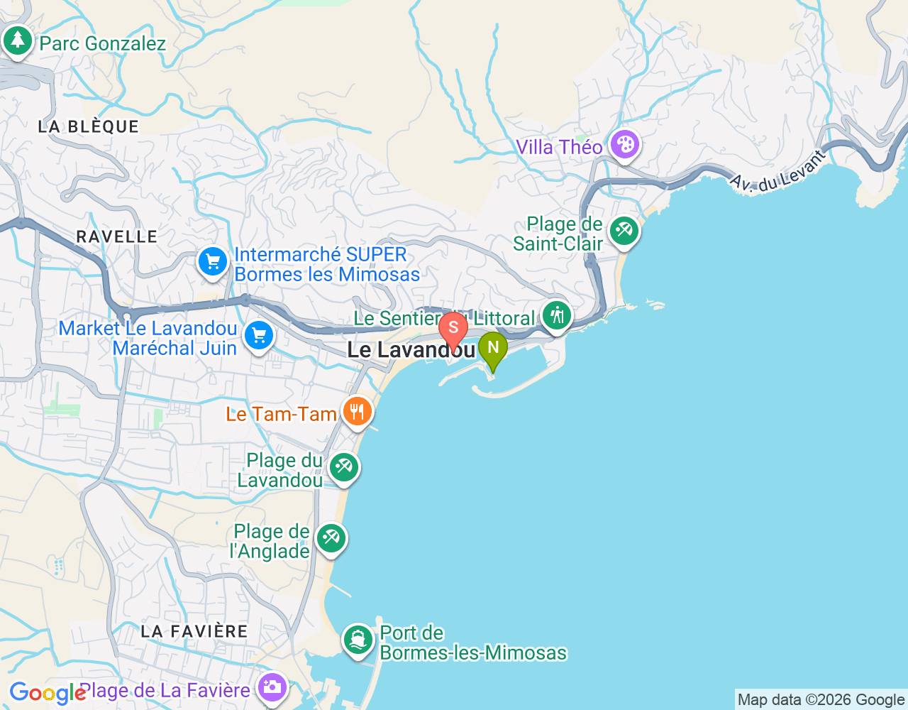Mapa da localização de CIP Le Lavandou