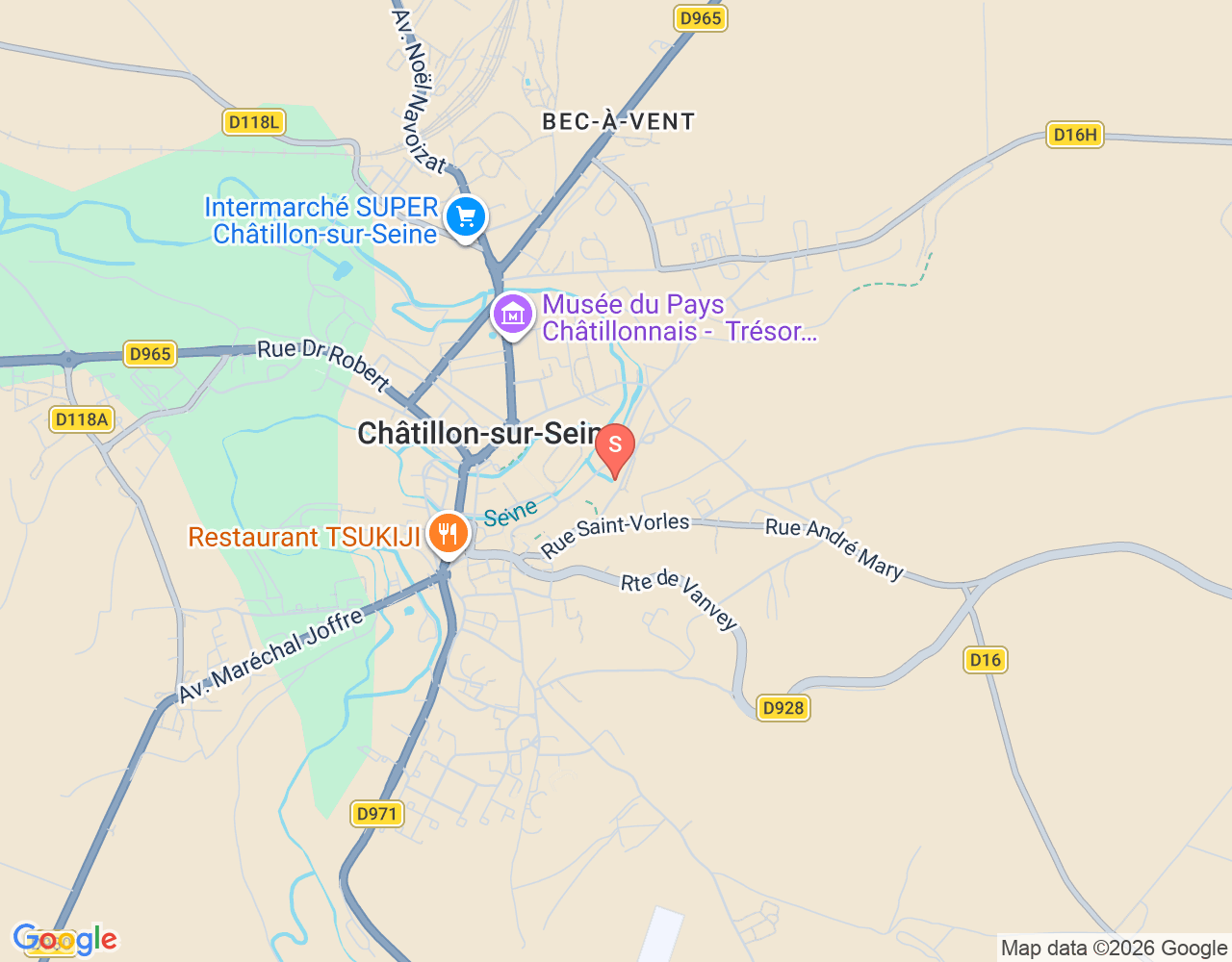 Mapa da localização de Douix de Châtillon