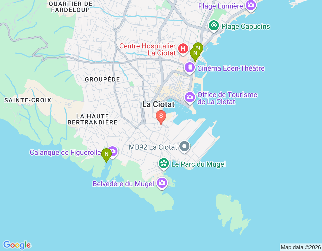 Mapa da localização de Eden Dive