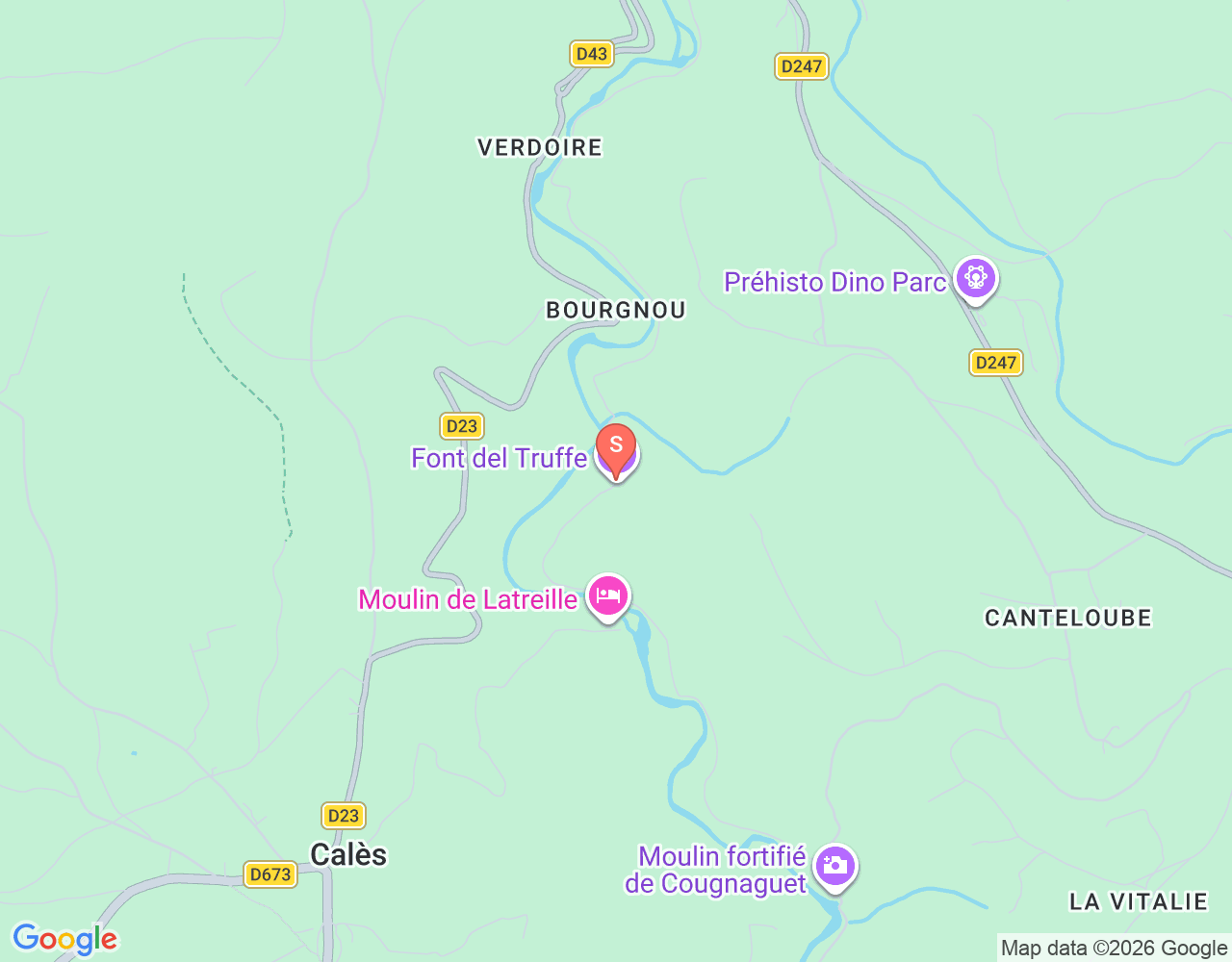 Mapa da localização de Font del Truffe