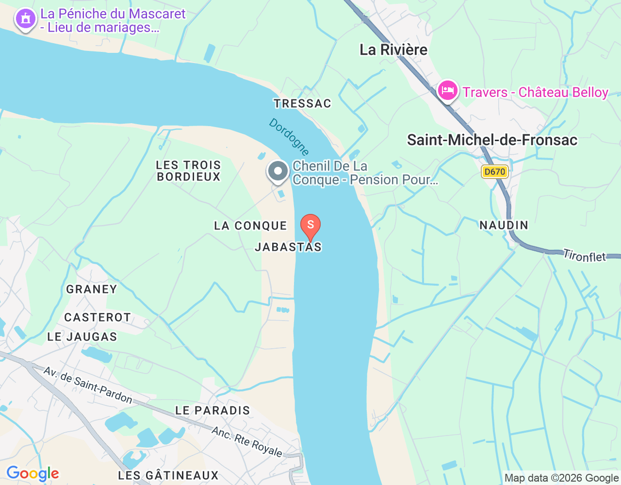 Mapa da localização de Mascaret de Saint Pardon