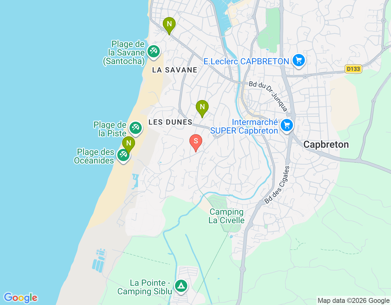 Ocean Garden Surf Lodge location map